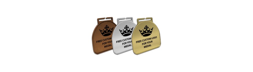 60MM MODERN CURVED BUDGET METAL PRINTED MEDAL - GOLD/ SILVER/ BRONZE/ BLACK/ WHITE